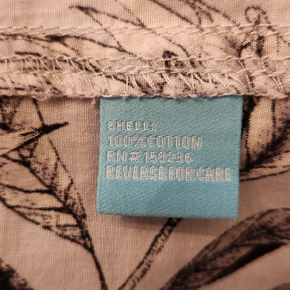 J. McLaughlin 100% Cotton Light Weight Floral Button Down Blue Size Large - Picture 6 of 7